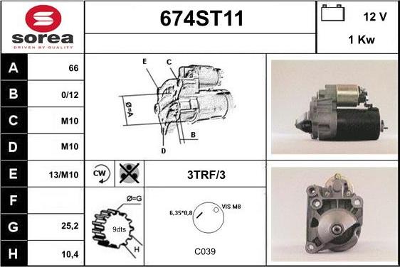 STARTCAR 674ST11 - Стартер mashina-shop.ru