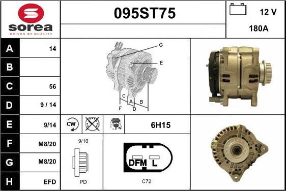 STARTCAR 095ST75 - Генератор mashina-shop.ru