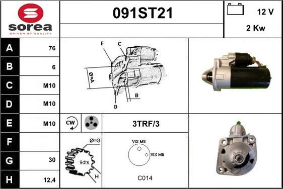 STARTCAR 091ST21 - Стартер mashina-shop.ru