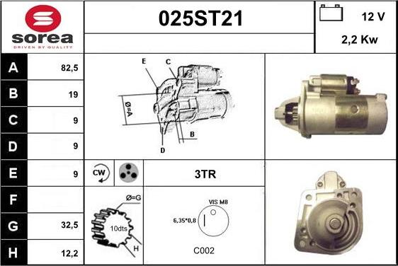 STARTCAR 025ST21 - Стартер mashina-shop.ru