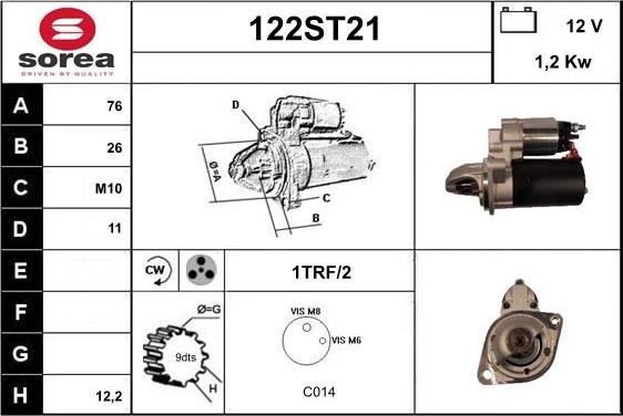 STARTCAR 122ST21 - Стартер mashina-shop.ru