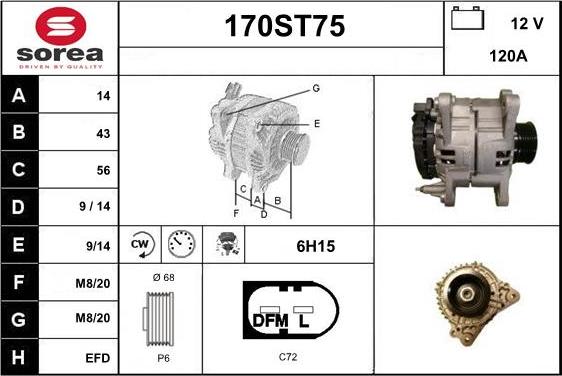 STARTCAR 170ST75 - Генератор mashina-shop.ru