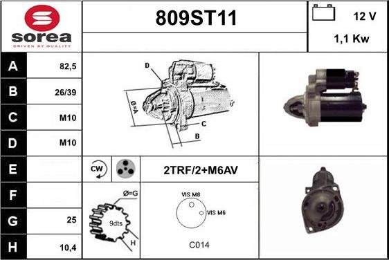 STARTCAR 809ST11 - Стартер mashina-shop.ru