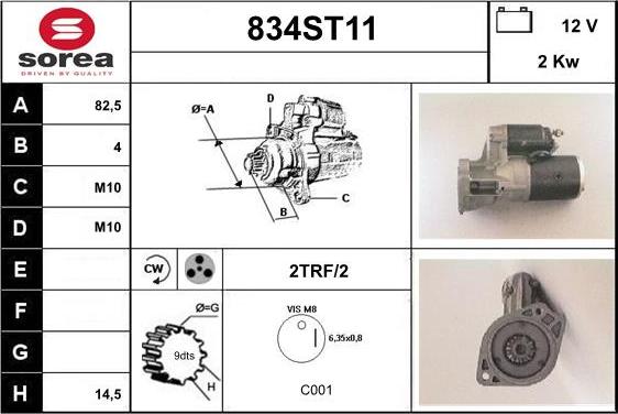 STARTCAR 834ST11 - Стартер mashina-shop.ru