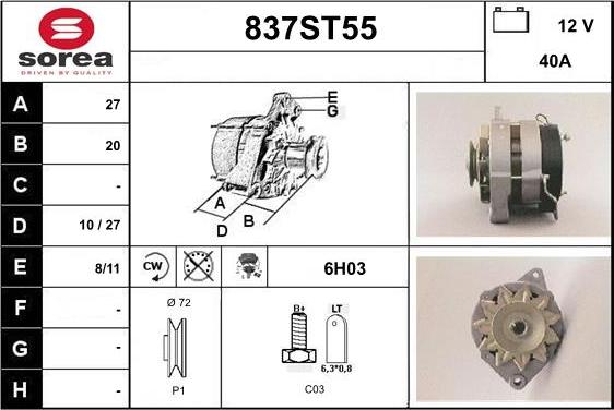 STARTCAR 837ST55 - Генератор mashina-shop.ru