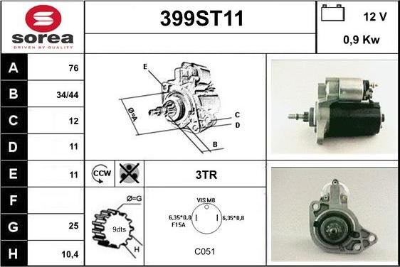 STARTCAR 399ST11 - Стартер mashina-shop.ru