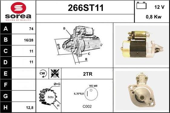 STARTCAR 266ST11 - Стартер mashina-shop.ru