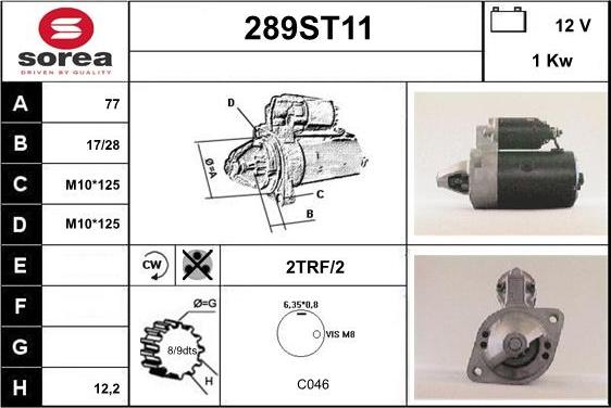 STARTCAR 289ST11 - Стартер mashina-shop.ru