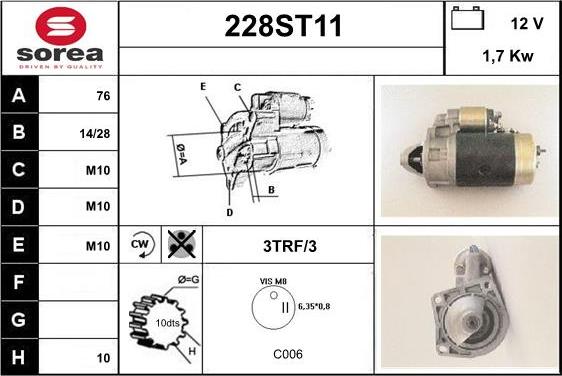 STARTCAR 228ST11 - Стартер mashina-shop.ru