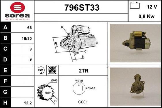 STARTCAR 796ST33 - Стартер mashina-shop.ru