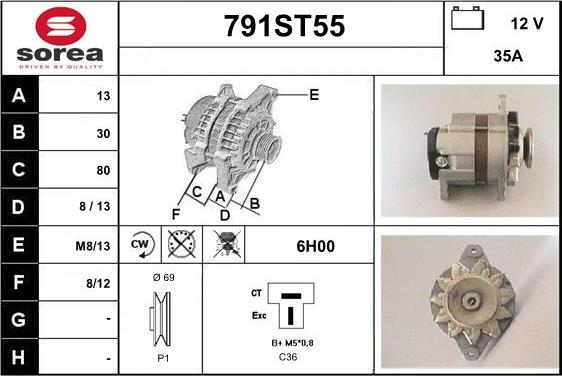 STARTCAR 791ST55 - Генератор mashina-shop.ru