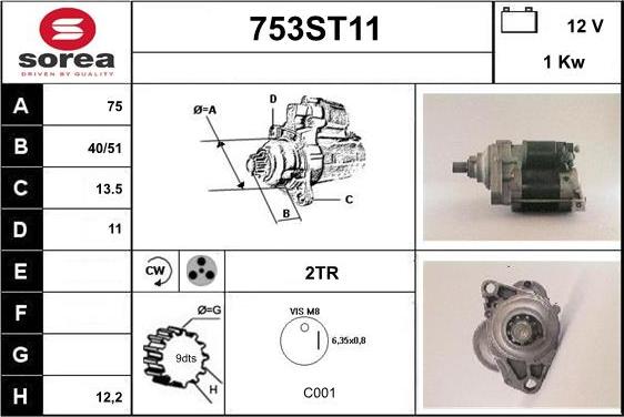 STARTCAR 753ST11 - Стартер mashina-shop.ru