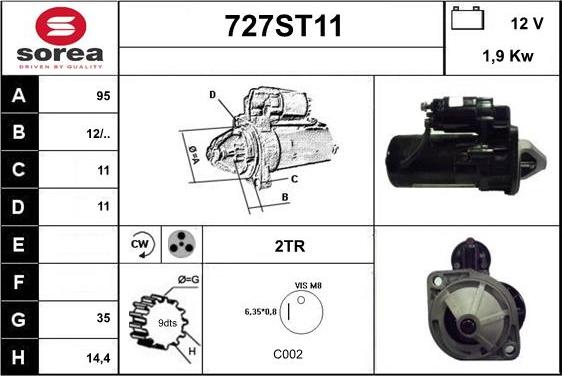 STARTCAR 727ST11 - Стартер mashina-shop.ru