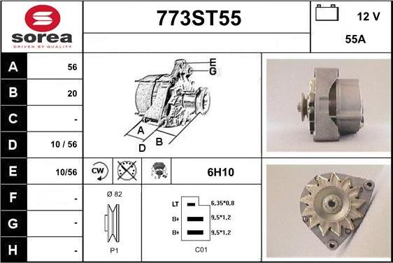 STARTCAR 773ST55 - Генератор mashina-shop.ru