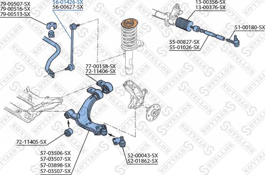 Stellox 56-01426-SX - Тяга / стойка, стабилизатор mashina-shop.ru