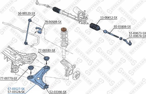 Stellox 57-03527-SX - Рычаг подвески колеса mashina-shop.ru