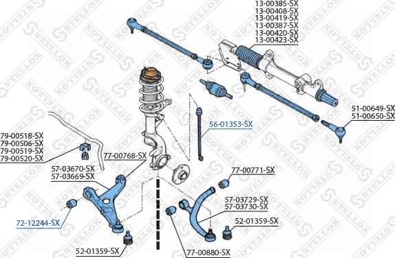 Stellox 72-12244-SX - Сайлентблок, рычаг подвески колеса mashina-shop.ru