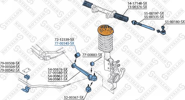 Stellox 77-00145-SX - Сайлентблок, рычаг подвески колеса mashina-shop.ru