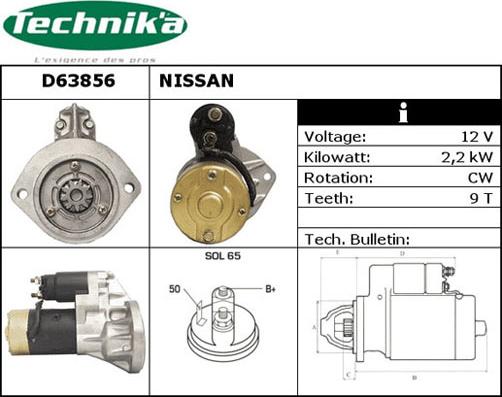 Technika D63856 - Стартер mashina-shop.ru