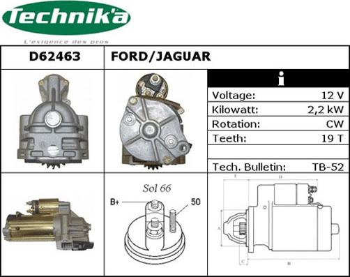 Technika D62463 - Стартер mashina-shop.ru