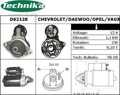 Technika D62128 - Стартер mashina-shop.ru