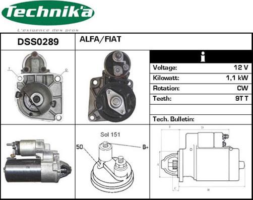 Technika DSS0289 - Стартер mashina-shop.ru