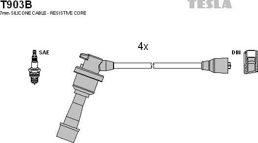 TESLA T903B - Комплект проводов зажигания mashina-shop.ru