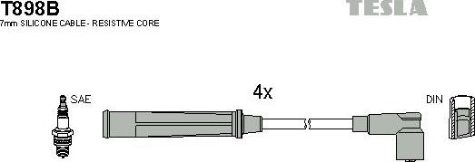 TESLA T898B - Комплект проводов зажигания mashina-shop.ru