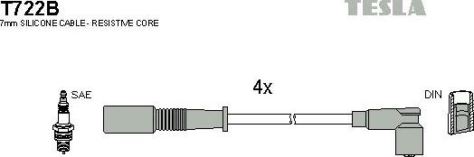 TESLA T722B - Комплект проводов зажигания mashina-shop.ru