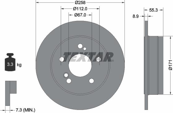 Textar 92032003 - Тормозной диск mashina-shop.ru