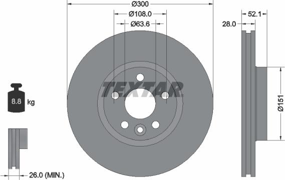 Textar 92159203 - Тормозной диск mashina-shop.ru