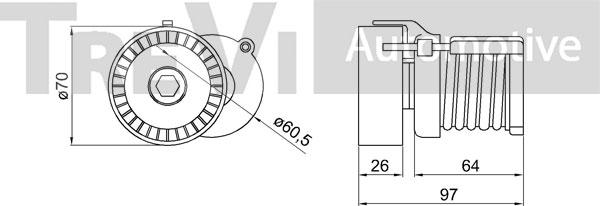 Trevi Automotive TA1172 - Натяжитель, поликлиновый ремень mashina-shop.ru