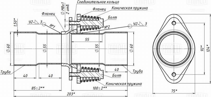 Trialli EPCD 5560 - Труба выхлопного газа, универсальная mashina-shop.ru