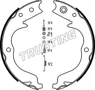 Trusting 064.180K - Комплект тормозов, ручник, парковка mashina-shop.ru