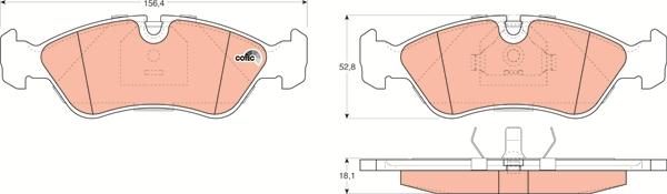 TRW GDB951 - Тормозные колодки, дисковые, комплект mashina-shop.ru