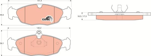 TRW GDB1040 - Тормозные колодки, дисковые, комплект mashina-shop.ru