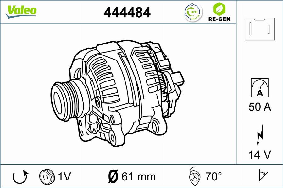 Valeo 444484 - Генератор mashina-shop.ru