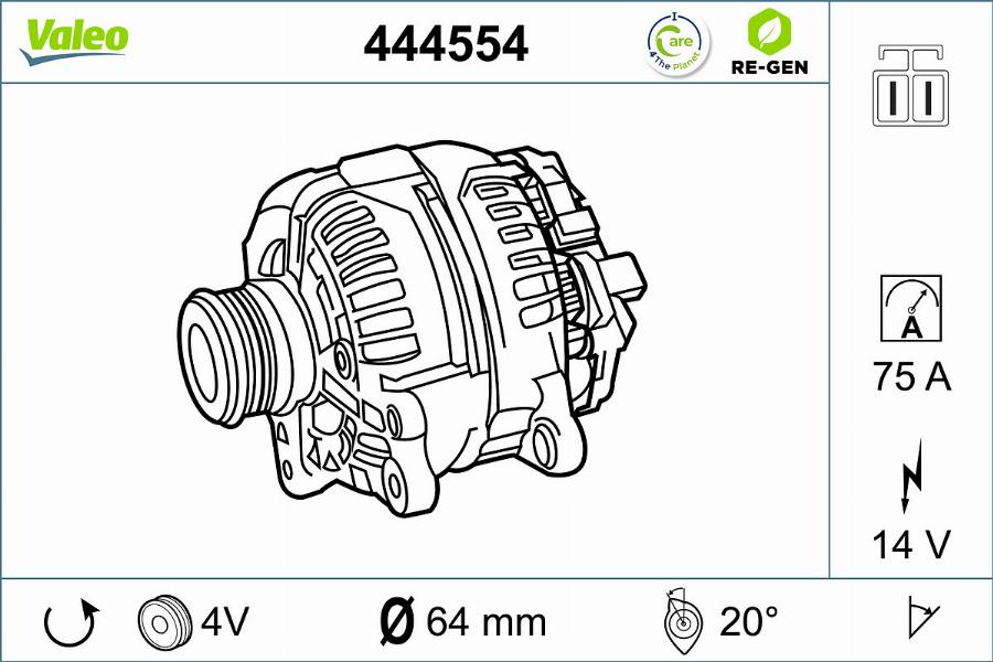 Valeo 444554 - Генератор mashina-shop.ru