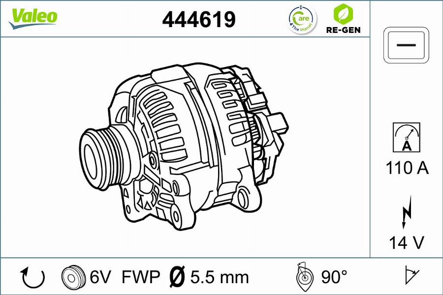 Valeo 444619 - Генератор mashina-shop.ru