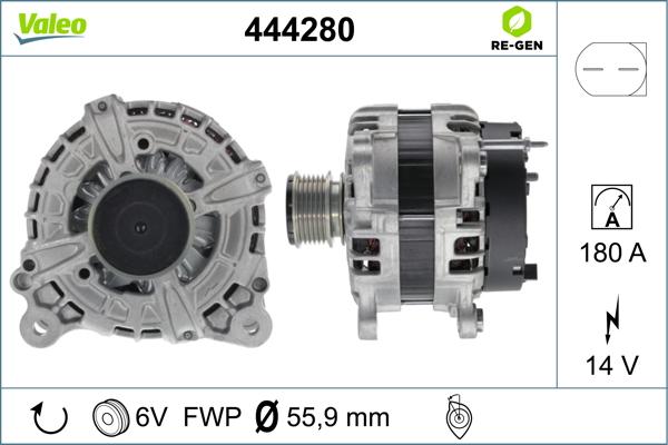 Valeo 444280 - Генератор mashina-shop.ru