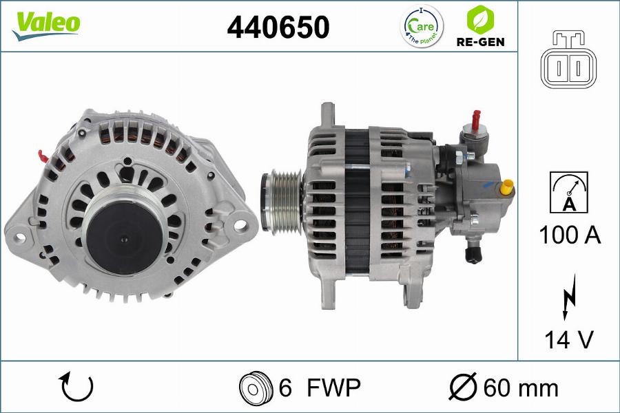 Valeo 440650 - Генератор mashina-shop.ru