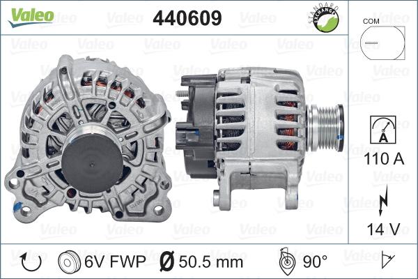 Valeo 440609 - Генератор mashina-shop.ru