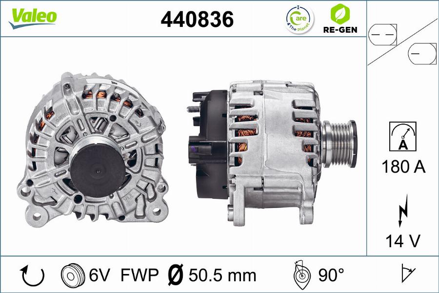 Valeo 440836 - Генератор mashina-shop.ru