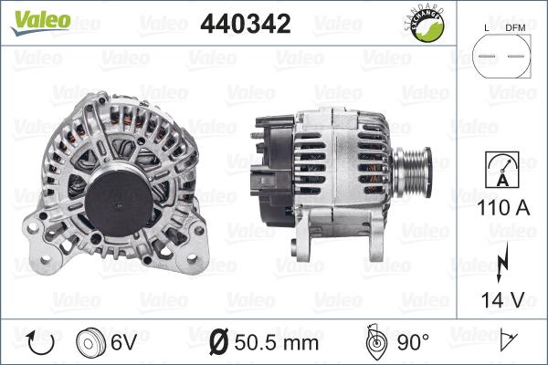 Valeo 440342 - Генератор mashina-shop.ru