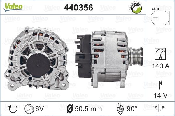 Valeo 440356 - Генератор mashina-shop.ru