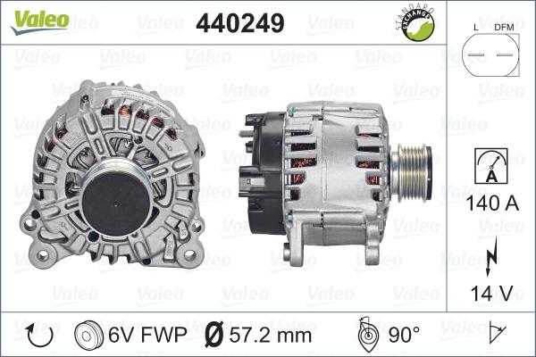 Valeo 440249 - Генератор mashina-shop.ru