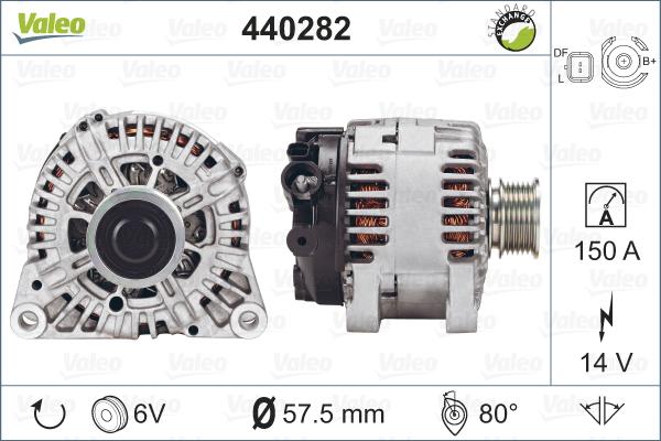 Valeo 440282 - Генератор mashina-shop.ru