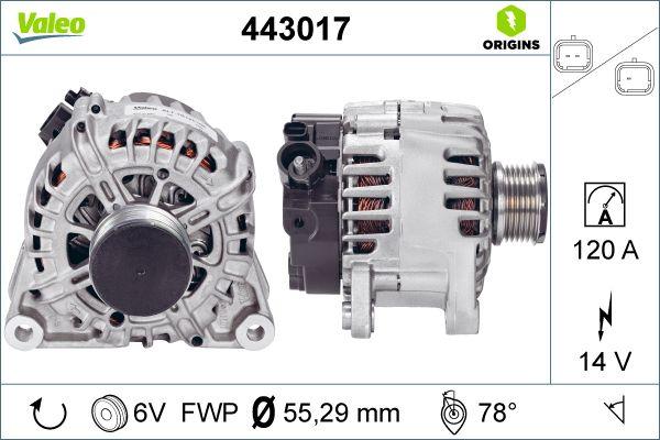 Valeo 443017 - Генератор mashina-shop.ru