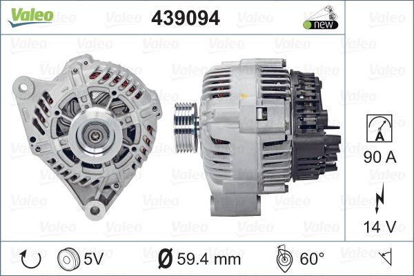 Valeo 439094 - Генератор mashina-shop.ru