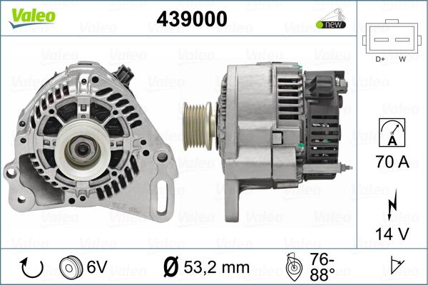 Valeo 439000 - Генератор mashina-shop.ru